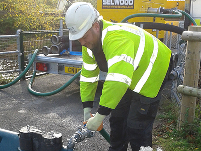 st asaph temporary flood defences being installed st asaph temporary flood defences being installed