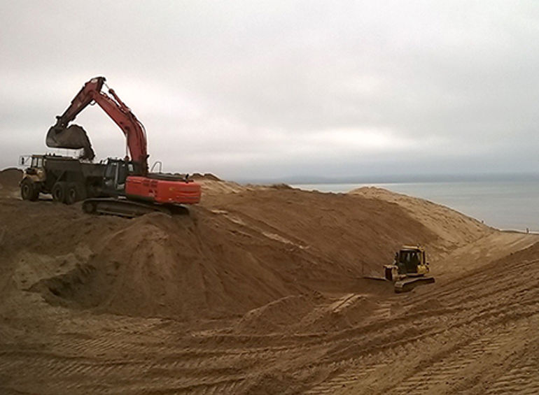 Work that is being carried out at Newborough’s sand dunes Work that is being carried out at Newborough’s sand dunes
