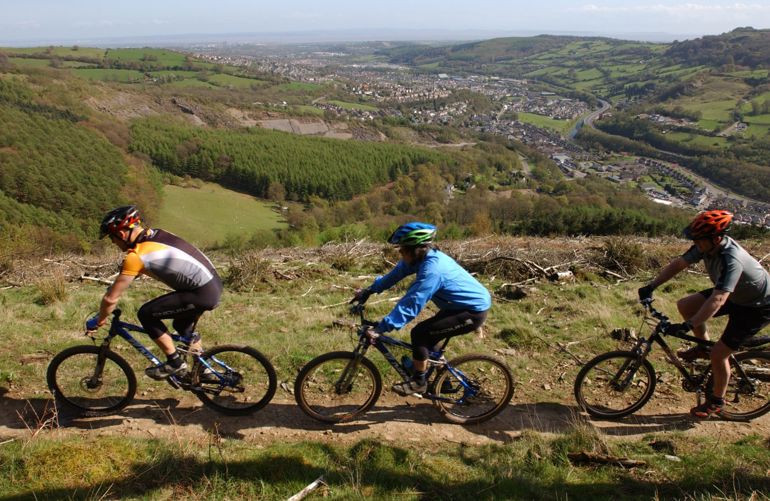 Cyclists on Twrch Trail, Cwmcarn Cyclists on Twrch Trail, Cwmcarn