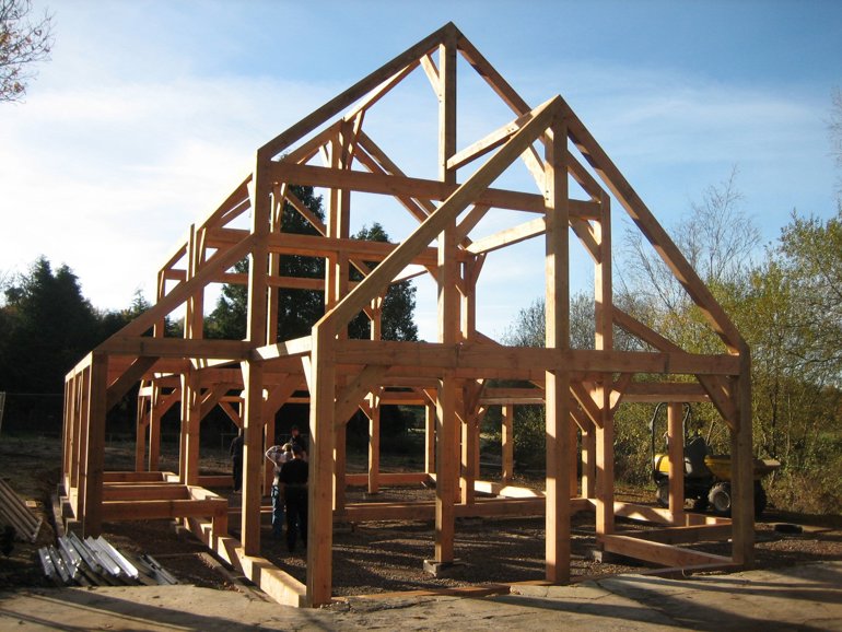 Wooden frame f a building Wooden frame f a building
