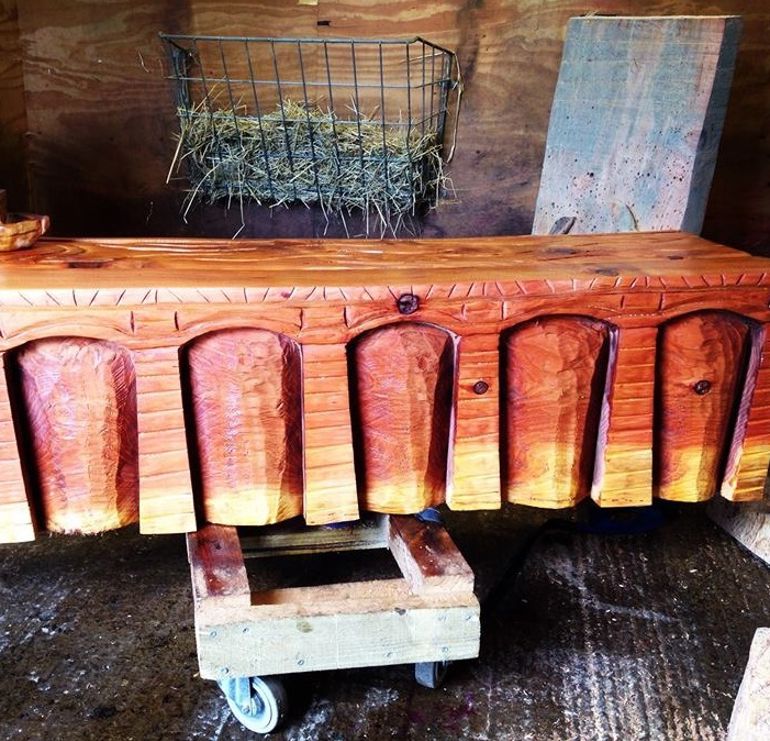 Aqueduct Bench wooden sculpture Aqueduct Bench wooden sculpture