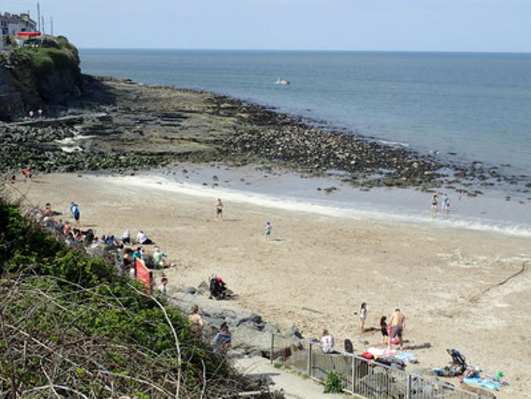 View of New Quay beach View of New Quay beach