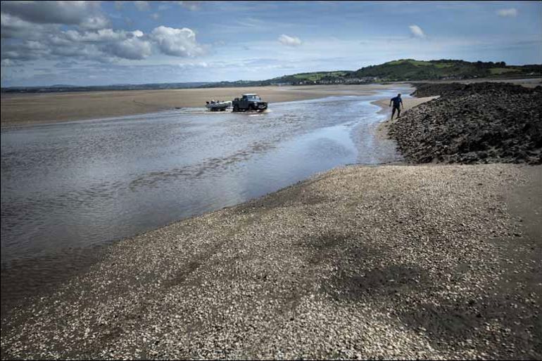 an inlet at low tide an inlet at low tide