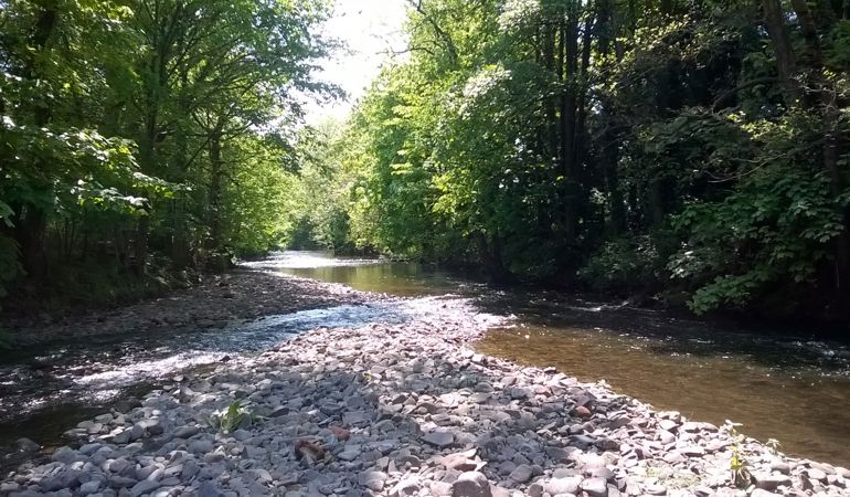 view of the River Rhymney at Ystrad Mynach view of the River Rhymney at Ystrad Mynach