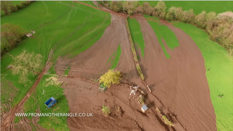 Image of slurry going downhill on a farm Image of slurry going downhill on a farm