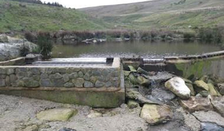 View of an intake weir View of an intake weir