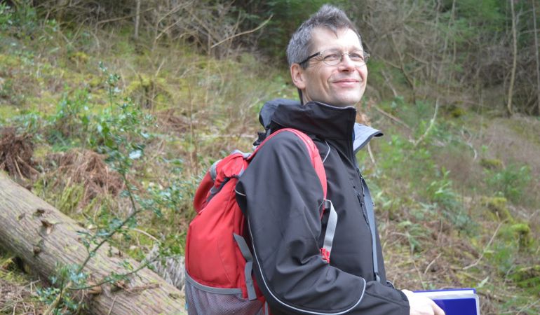Forest planner Mike Indeka in the woods Forest planner Mike Indeka in the woods
